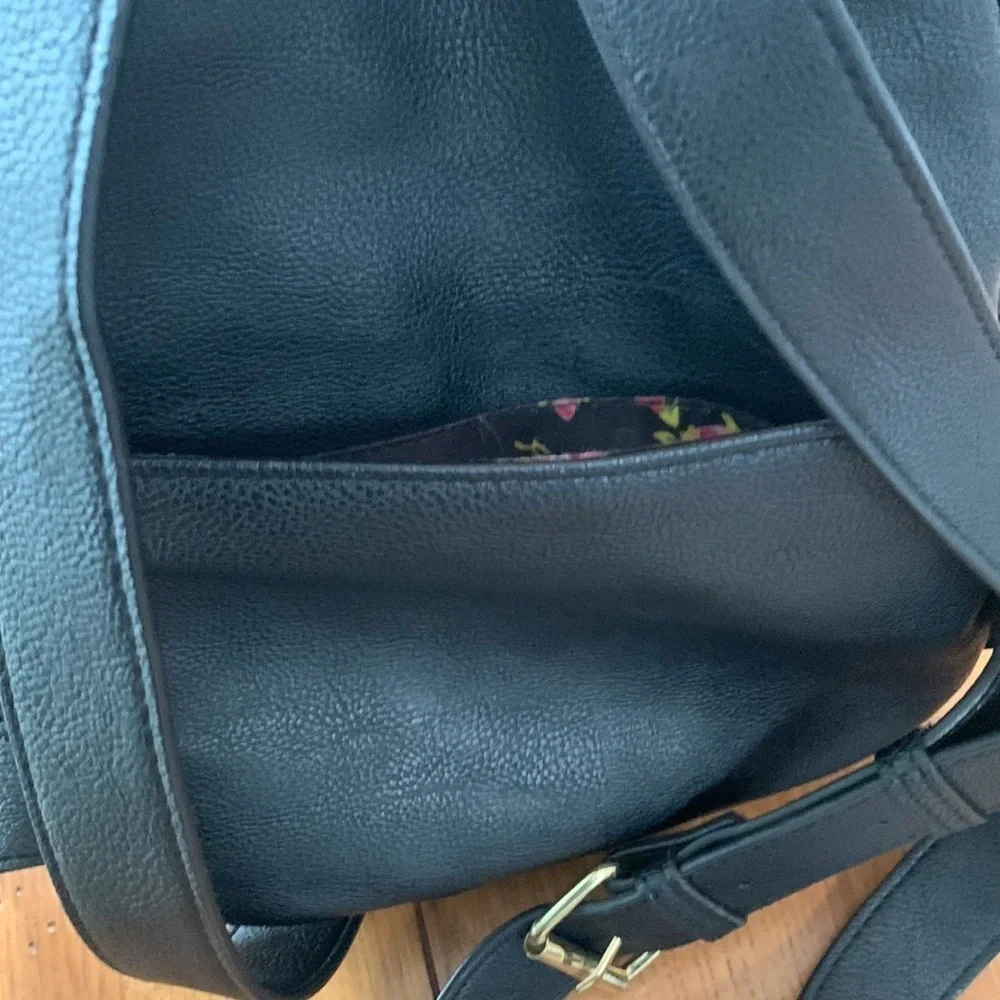 Betsey Johnson Black Hearts and Bow Mini Backpack with Gold Hardware 8.5 x 9”